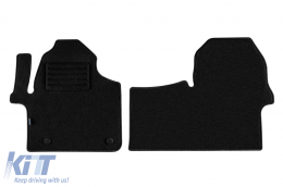 Double-layer carpet floor mats suitable for Mercedes Sprinter W907 after 2018, rear-wheel drive, with floor ventilation, set of 2 pieces, black - ABFMM6022118