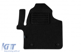 Double-layer carpet floor mats suitable for Mercedes Sprinter W907 after 2018, rear-wheel drive, with floor ventilation, set of 2 pieces, black-image-6241248