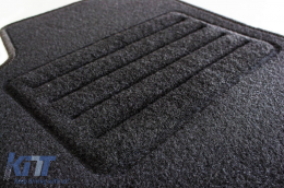 Double-layer carpet floor mats suitable for Mercedes Sprinter W907 after 2018, rear-wheel drive, with floor ventilation, set of 2 pieces, black-image-6241251