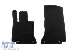 Double-layer carpet floor mats suitable for Mercedes C class W206 sedan, S206 estate after 2021, set of 4 pieces, black-image-6241273