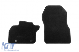 Double-layer carpet floor mats suitable for Renault Zoe after 2020, made of Rex fabric, set of 4 pieces, black-image-6241284