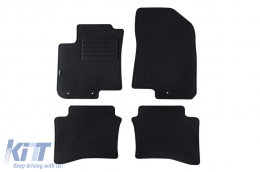 Double-layer carpet floor mats suitable for Hyundai i20 2014-2020, made of Rex fabric, set of 4 pieces, black - ABFMH6022132