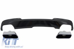 image-33-Double Outlet Air Diffuser Brilliant Black Edition with Exhaust Muffler Tips Sport M-Tech 550i Design suitable for BMW F10 F11 (2011-2017)