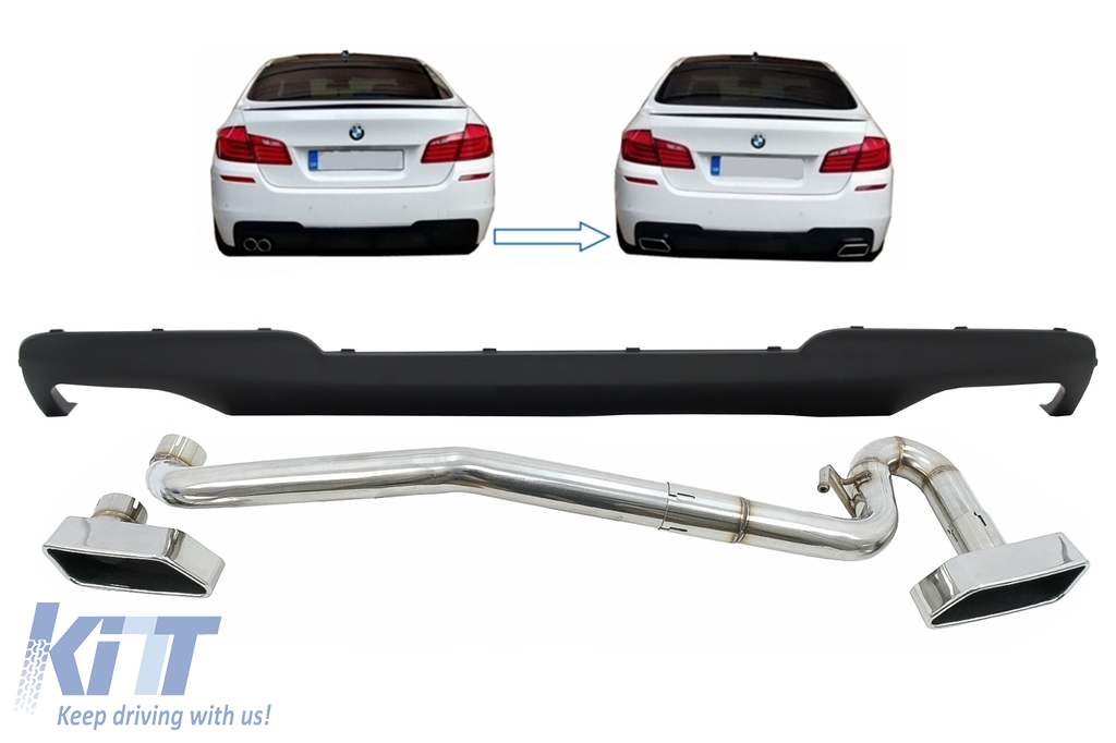 Dupla kimenetű légbefúvó BMW 5-ös sorozat F10-hez (2011-2017) M-Technik 550i kivitelű kipufogórendszerrel