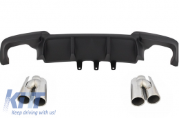 image-1-Double Outlet Air Diffuser suitable for BMW 5 Series F10 F11 (2011-2017) M Sport Design with Exhaust Muffler Tips