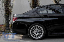 Double Outlet Air Diffuser suitable for BMW 5 Series F10 F11 (2011-2017) with Exhaust Muffler Tips M-Performance Design Piano Black-image-6065985
