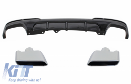 image-73-Double Outlet Air Diffuser suitable for BMW 5 Series F10 F11 (2011-2017) with Exhaust Muffler Tips M-Performance Design Piano Black