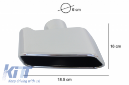 Double Outlet Air Diffuser suitable for BMW 5 Series F10 F11 (2011-2017) with Exhaust Muffler Tips M-Performance Design Piano Black-image-6055977