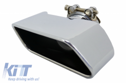Double Outlet Air Diffuser suitable for BMW F10 5 Series (2011-2017) M-Performance Design with Exhaust Muffler Tips V8 LCI Square Design-image-6016427