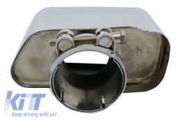 Double Outlet Air Diffuser suitable for BMW F10 F11 Sedan Touring 5 Series (2011-2017) 550i Design with Exhaust Muffler Tips Square Design-image-6004272