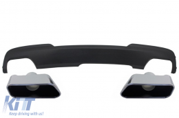 image-28-Double Outlet Air Diffuser suitable for BMW F10 F11 (2011-2017) with Exhaust Muffler Tips Sport M-Tech 550i Design