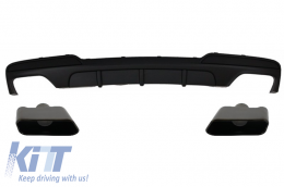 image-32-Double Outlet Air Diffuser with Exhaust Muffler Tips suitable for BMW F10 F11 (2011-2017) Sport Black Edition M-Performance 550i Design