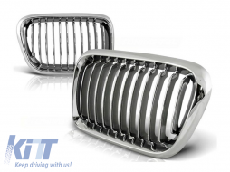 image-46-Double ribbed chrome kidneys suitable for BMW 3 Series E36 sedan, touring, coupe, convertible 10.1996-08.1999