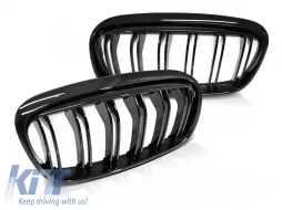 image-50-Double ribbed kidney grilles in black lacquer suitable for BMW 2 Series F45 Active Tourer, F46 Gran Tourer 2014-2018