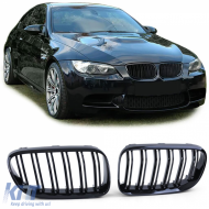 image-0-Double Slat Kidney Grille Performance Gloss Black for 3 Series BMW E92 E93 2010-2013