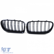 Double Slat Kidney Grille Performance Gloss Black for 5 Series BMW F10 F11 2010-2017-image-6257435