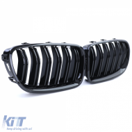 Double Slat Kidney Grille Performance Gloss Black for 5 Series BMW F10 F11 2010-2017-image-6257437