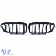 Double Slat Kidney Grille Performance Gloss Black for 5 Series BMW F10 F11 2010-2017-image-6257439