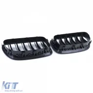 Double Slat Kidney Grille Performance Gloss Black for 5 Series BMW F10 F11 2010-2017-image-6257440
