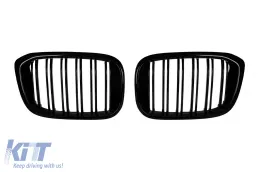 image-77-Double slat kidney grilles in black lacquer suitable for BMW X3 G01, X4 G02 2017-2021