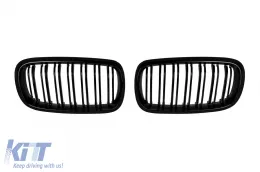 image-0-Double slat kidney grilles in black lacquer suitable for BMW X5 F15 2013-2018, X6 F16 2014-2019