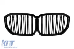 image-1-Double slat kidney grilles in black lacquer suitable for BMW X5 G05 2019-2022