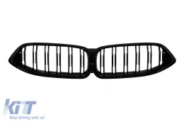 image-78-Double slat kidney grilles in black lacquer suitable for BMW 8 Series G14 convertible, G15 coupe, G16 Gran Coupe 2019-2023