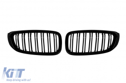 Double slat kidney grilles in black lacquer suitable for BMW 3 Series GT F34 2012-2018 - ABBMGR6009212