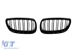 Double slat kidney grilles in black lacquer suitable for BMW 3 Series E92 Coupe, E93 Cabriolet 2007-2009 - ABBMGR6009255