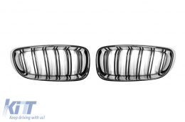 Double slat kidneys chrome/black suitable for BMW 3 Series GT F34 2013-2016 - ABBMGR6008369