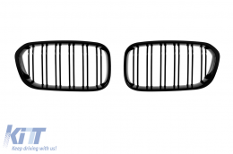 image-5-Double slat kidneys in black lacquer suitable for BMW Series 1 F20, F21 2015-2019