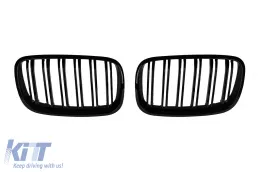 image-79-Double slat kidneys in black lacquer suitable for BMW X5 E70 2007-2013, X6 E71 2008-2011