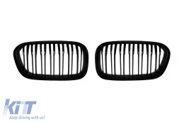 image-24-Double slat kidneys in black lacquer suitable for BMW 1 Series F20 with 5 doors, F21 with 3 doors 2015-2019