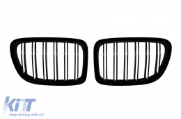 Double slatted kidney grilles in black lacquer suitable for BMW X1 E84 2009-2015 - ABBMGR6007311