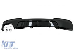 Double sortie gauche Pare-chocs Diffuseur d'air pour BMW 5 F10 F11 2011-2017 Noir Brillant-image-6098431