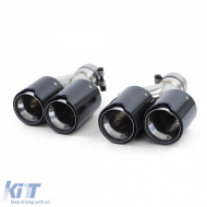 Double sorties d'échappement en carbone 4-pipe duplex adaptées pour BMW Série 5 F10 F11 535i 535d-image-6199405