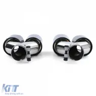 Double sorties d'échappement en carbone 4-pipe duplex adaptées pour BMW Série 5 F10 F11 535i 535d-image-6199410