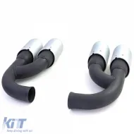 Double sorties en acier inoxydable argenté, adaptées pour Porsche Cayenne 92A 3.0 Diesel 10-14-image-6192050