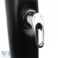 Douche de jardin solaire courbée noire avec douche pour pieds et pommeau de douche carré 20L-image-6191857