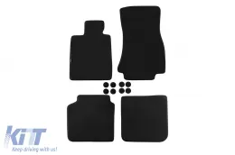 image-73-Dreilagige Textilfußmatten aus Petex Style Material geeignet für BMW 7er Reihe G12 nach 2015 mit langem Radstand, Set aus 4 Stück, schwarz