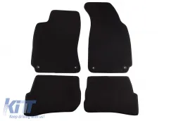 image-73-Dreilagige Textilfußmatten aus Petex Style-Material geeignet für VW Passat 2001-2005 mit runden Löchern, Set aus 4 Stück, schwarz