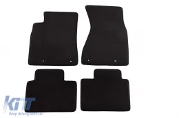 image-72-Dreilagige Textilfußmatten geeignet für Audi A8, A8 Quattro 1999-2002, Set aus 4 Stück, schwarz