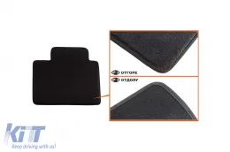 Dreilagige Textilfußmatten geeignet für Audi A8, A8 Quattro 1999-2002, Set aus 4 Stück, schwarz-image-6242202