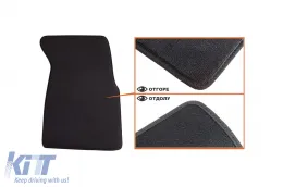 Dreilagige Textilfußmatten geeignet für Honda Civic 1999-2001, 3 Türen, Set mit 4 Stück, schwarz-image-6241714