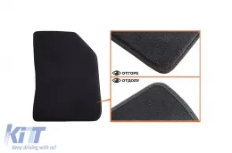 Dreilagige Textilfußmatten geeignet für Peugeot 308 2013-2021, Set aus 4 Stück, schwarz-image-6242424
