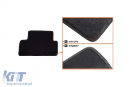 Dreilagige Textilfußmatten geeignet für Peugeot 308 2013-2021, Set aus 4 Stück, schwarz-image-6242425