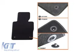 Dreilagige Textilfußmatten geeignet für Range Rover 2002-2012, Set von 2 Stück, schwarz-image-6241550