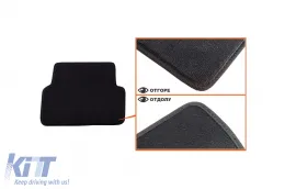 Dreilagige Textilfußmatten geeignet für Renault Laguna Limousine, Kombi 2001-2007, Set mit 4 Stück, schwarz-image-6241454