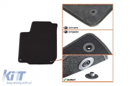 Dreilagige Textilfußmatten geeignet für Seat Toledo, Leon 1999-2005, Set von 4 Stück, schwarz-image-6241489