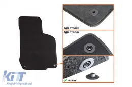 Dreilagige Textilfußmatten geeignet für Seat Toledo, Leon 1999-2005, Set von 4 Stück, schwarz-image-6241490